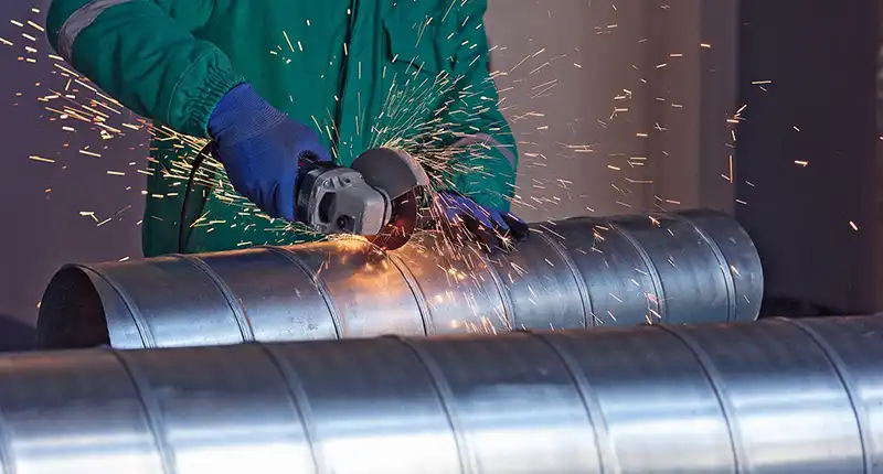 Steel fabricator discussing project with client