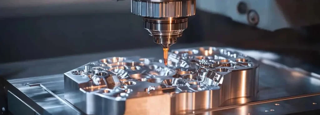 CNC lathe spinning a cylindrical metal shaft with high precision.