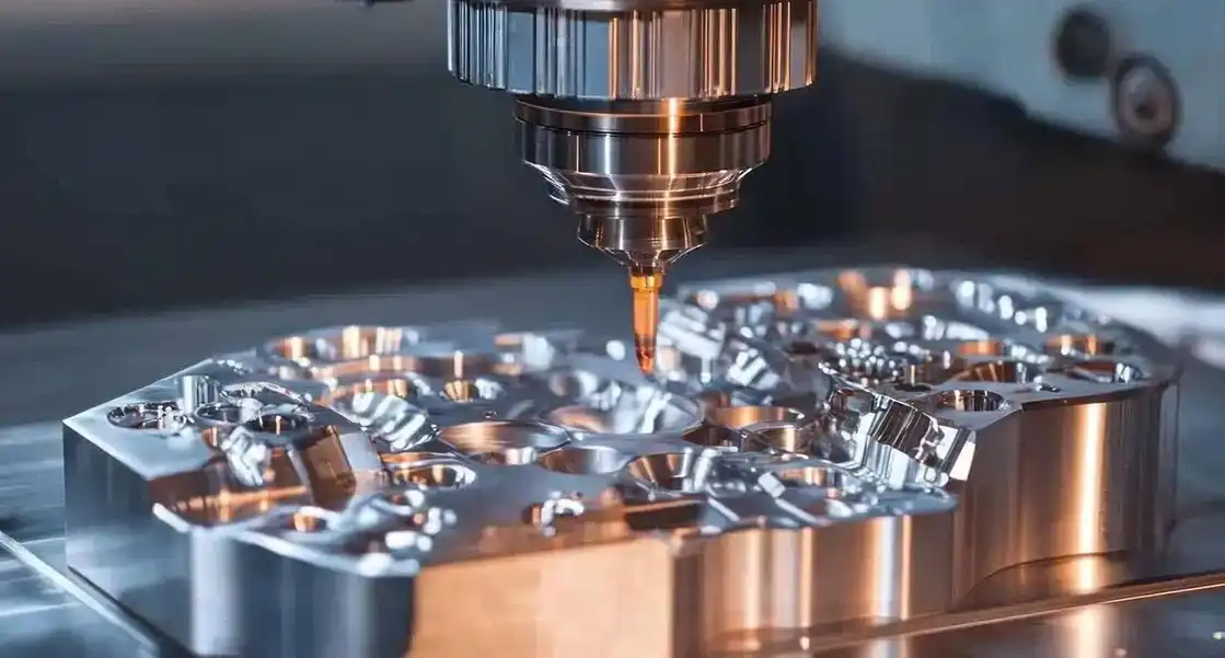 CNC lathe spinning a cylindrical metal shaft with high precision.