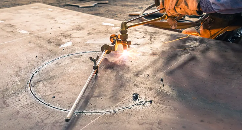 Stainless steel welding work at a Dubai construction site