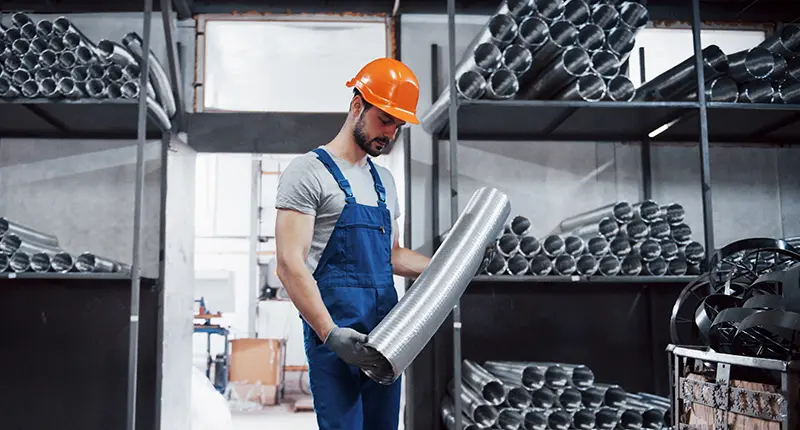 Industrial metal fabrication workshop in UAE