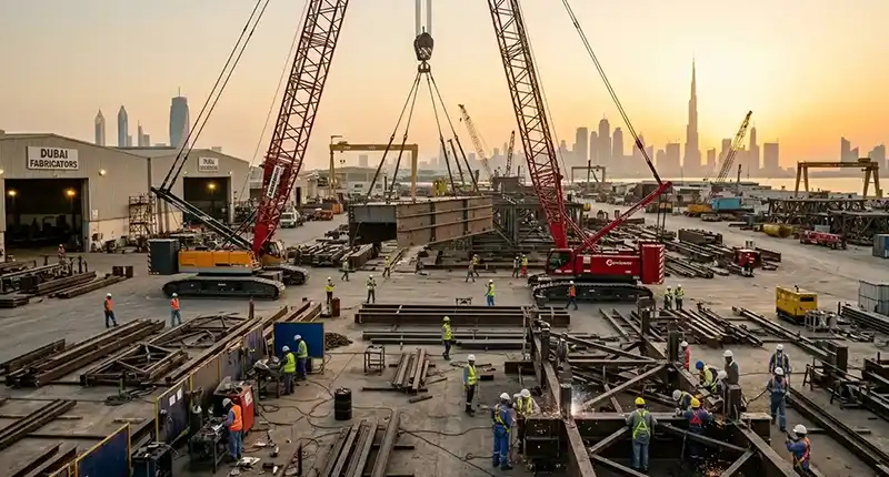 structural steel fabrication UAE for infrastructure and industrial development projects