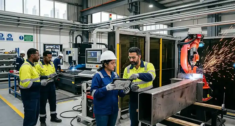 metal fabrication companies UAE producing structural steel for construction projects