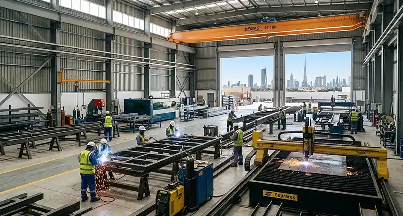 custom metal fabrication components for construction project UAE