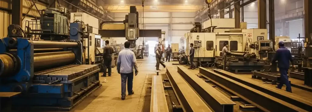 Industrial structural steel project by fabrication company in Dubai