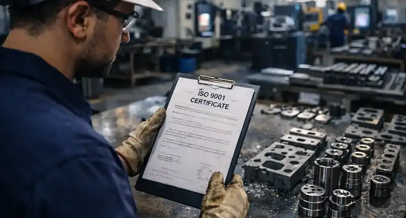 Engineer doing measurement in workshop