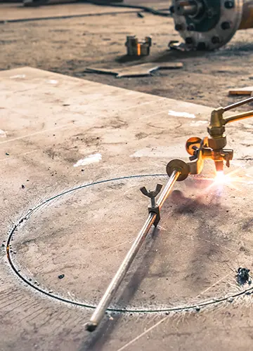 Stainless steel welding work at a Dubai construction site
