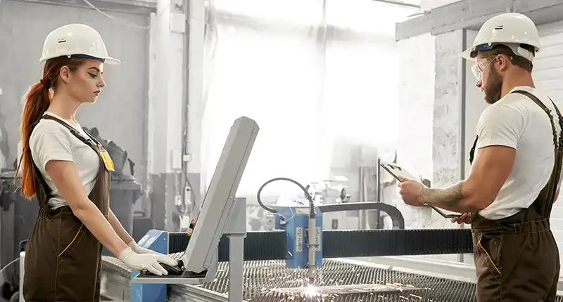 High-precision custom metal parts produced by ISO-certified CNC machining and waterjet cutting in UAE industrial setting