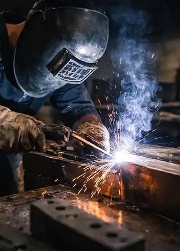 engineer working at work shop, for metal fabrication services