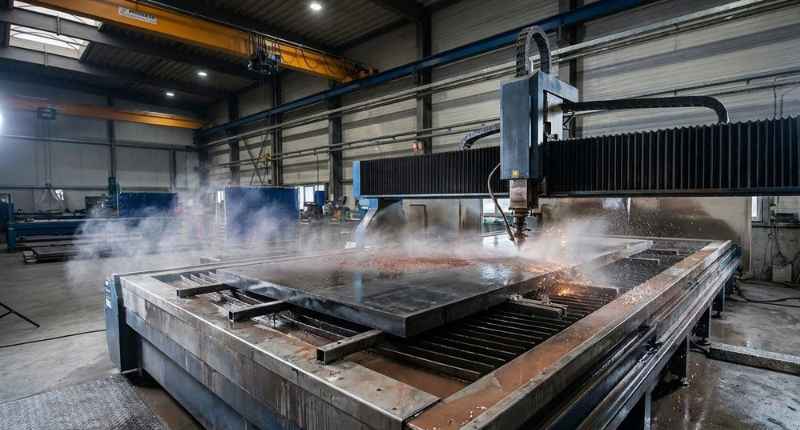 waterjet cutting thick metal plates