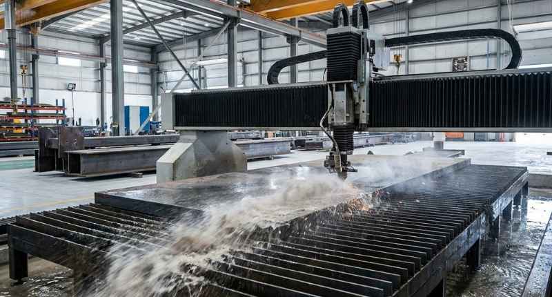 waterjet cutting thick metal plates
