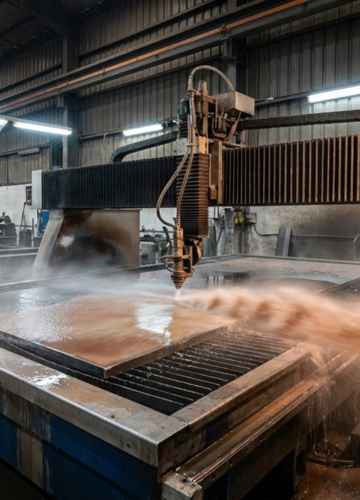 waterjet cutting thick metal plates